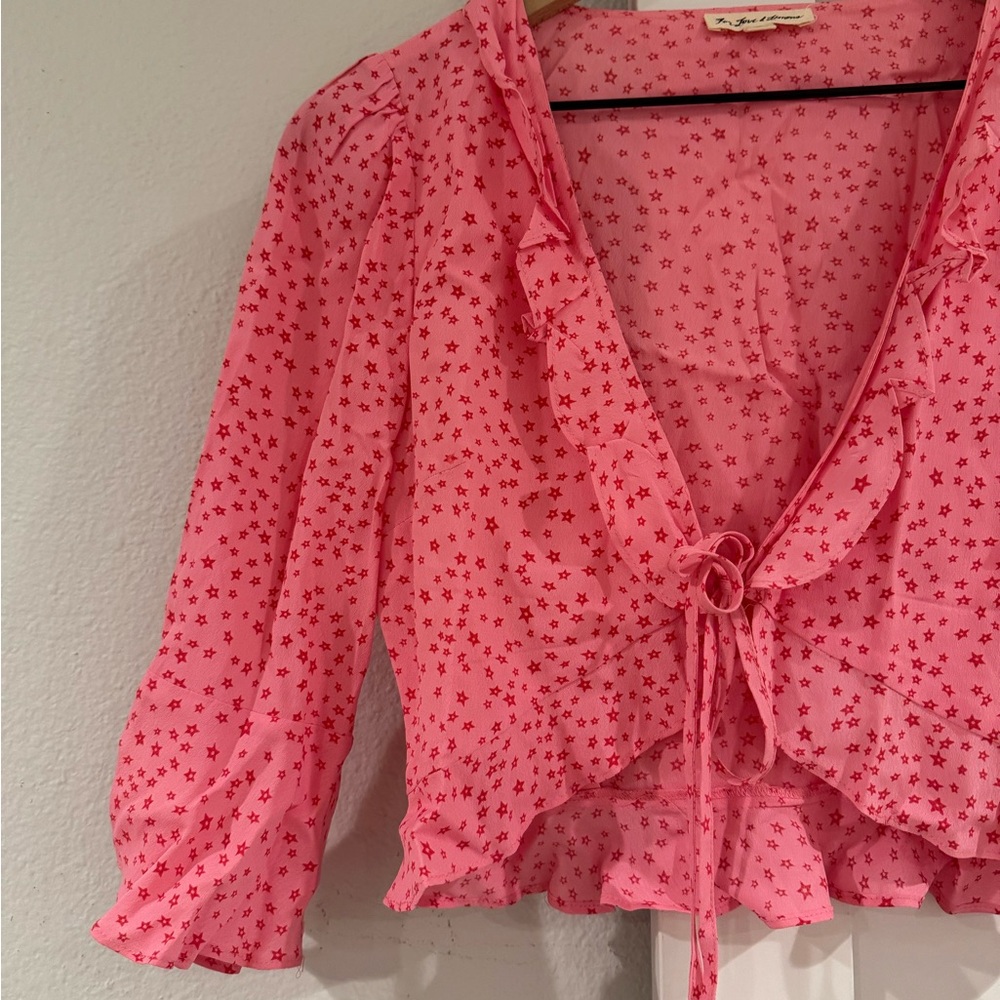 For Love And Lemons Pink Star Blouse